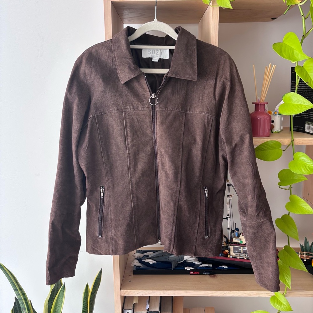 Vintage Real Leather Brown Moto Jacket